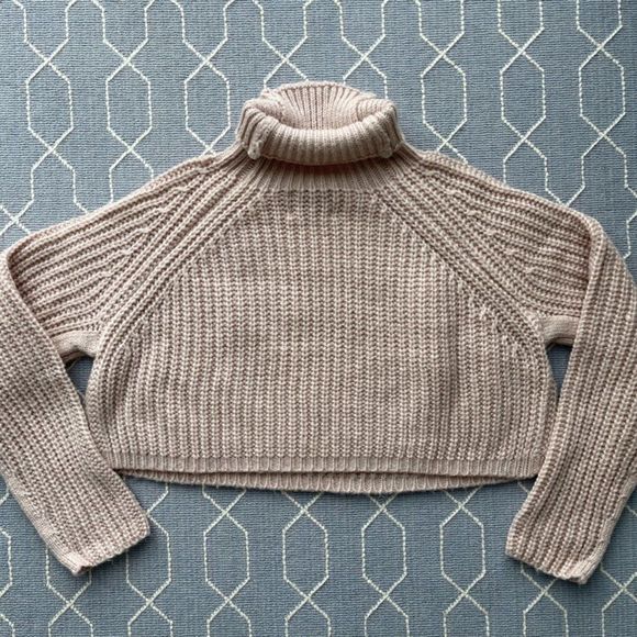 LF BSBW Cropped Knit Light Pink Turtle Neck Sweater - Size Small (WORN O… - Picture 4 of 6